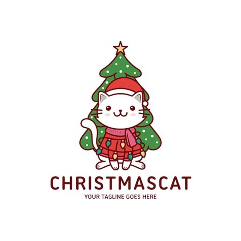 Premium Vector Cute Christmas Cat Greeting Card