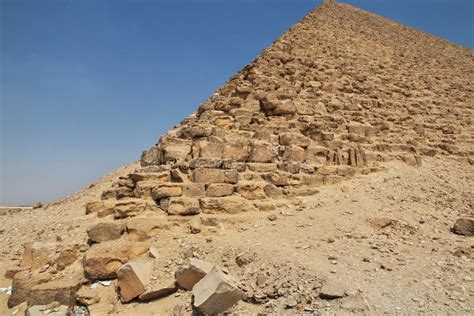 Pyramids in Dahshur, Sahara Desert, Egypt Stock Image - Image of ...