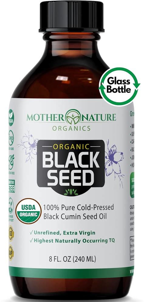 Amazon Mother Nature Organic Black Seed Oil Premium Cold Pressed