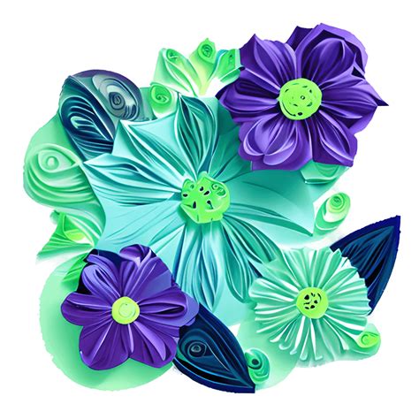 3D Quilling Flowers High Resolution Seamless · Creative Fabrica