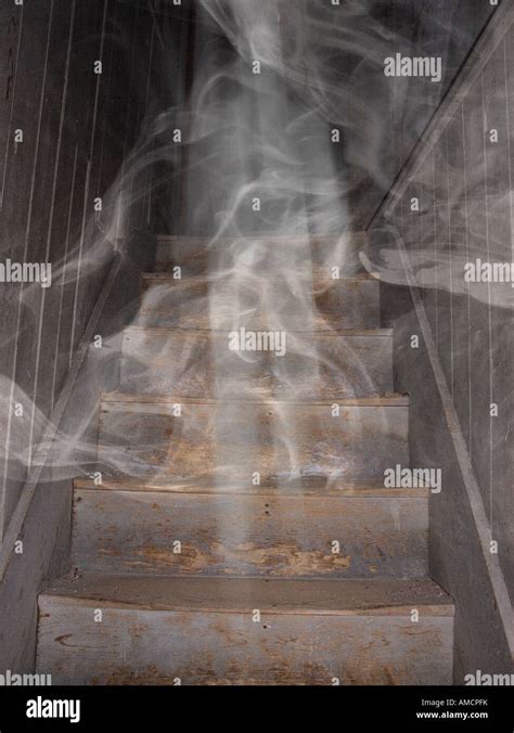 Ghost Descending Stairs Stock Photo Alamy