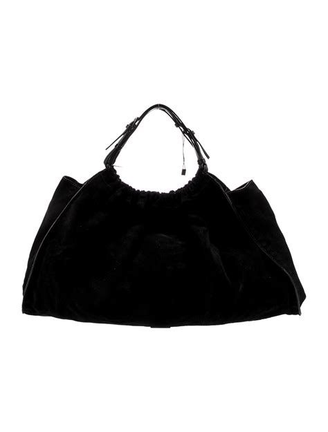 Gucci Vintage Gathered Leather Hobo Black Shoulder Bags Handbags