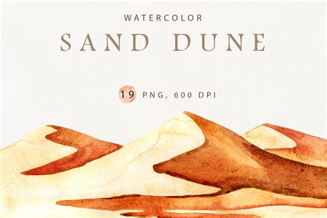 Watercolor Sand Dune Clip Art Design Cuts