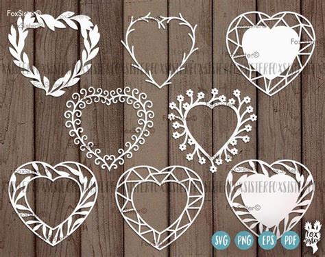 Heart Monogram Wreath SVG Bundle SET 1 Heart Cut File 8 Etsy Wreath