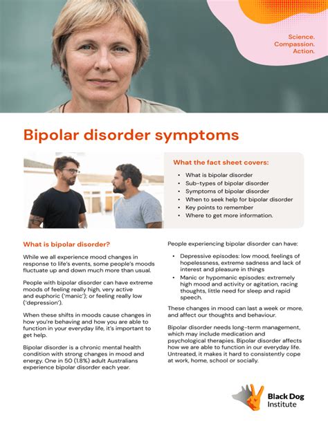 Bipolar Disorder Symptoms Fact Sheet