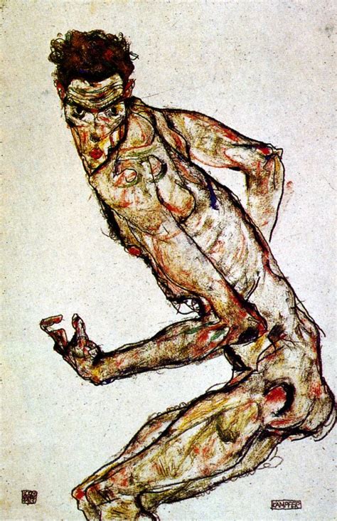 Egon Schiele Self Portrait As A Fighter Abstrakt Kunst Futurismus