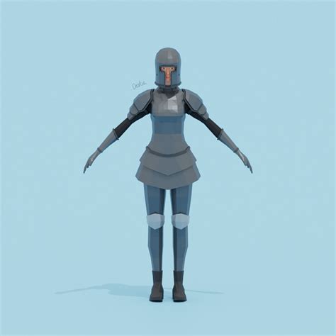 3d Lowpoly Female Steel Armor By Destiaart On Deviantart