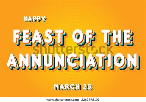 Happy Feast Annunciation March 25 Calendar Stock Vector (Royalty Free ...