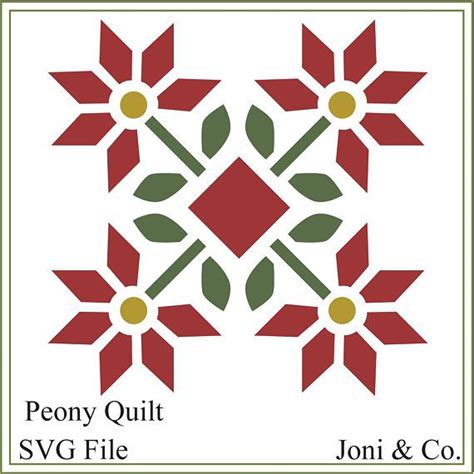 Quilt SVG, Peony Quilt Pattern Svg, Quilting Svg, Barn Quilt, - Etsy