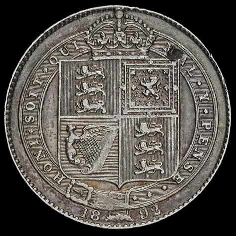 1892 Queen Victoria Jubilee Head Silver Shilling GVF