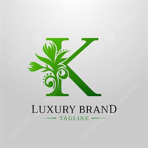 Letra K Eco Verde Floral Logotipo PNG K Carta Verde Imagem PNG E