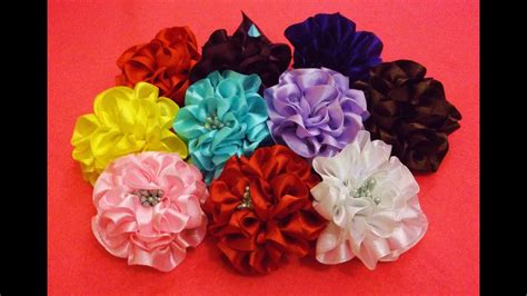 D I Y Full Bloom Satin Ribbon Flower Tutorial Myindulzens Youtube