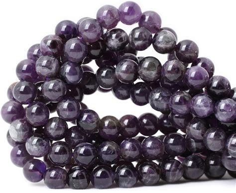 Cheavian 35pcs 10mm Natural Amethyst Gemstone Round Loose