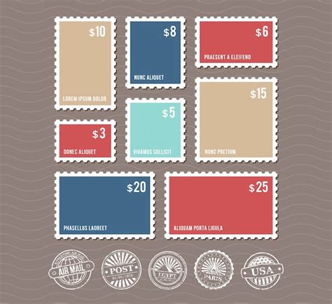 Premium Vector Blank Postage Stamps In Different Sizes And Vintage