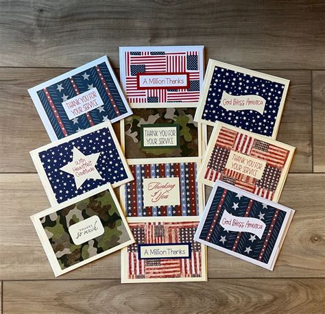 Thank a Veteran Card Assortment, 10 Handmade Cards - Etsy