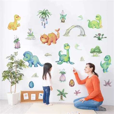 Pegatinas De Pared De Parque De Dinosaurios De Dibujos Animados Para