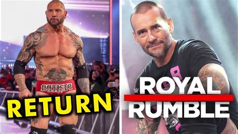 Batista Return Confirmed Wwe Cm Punk In Royal Rumble 2024 Youtube