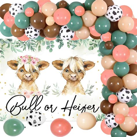 Amazon Pcs Highland Cow Bull Or Heifer Gender Reveal Decorations