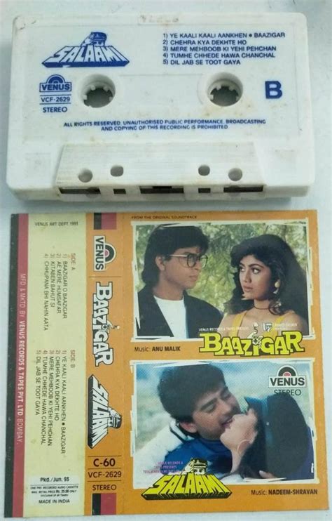 Baazigar Salaam Hindi Film Audio Cassette Audio Cassettes Hindi