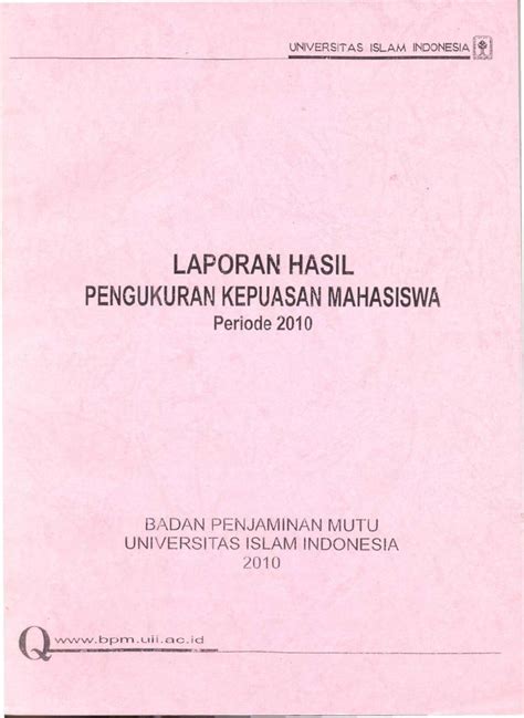 Pdf Laporan Pengukuran Kepuasan Mahasiswa Dokumen Tips