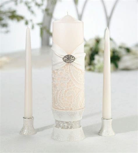 Hochzeitskerzen selber machen nur weiße Farbe Lace Unity Candle Unity