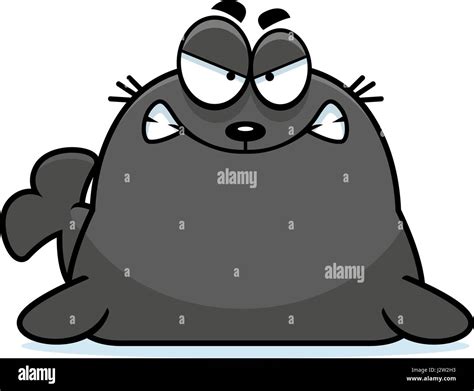 A Cartoon Illustration Of A Seal Looking Angry Stock Vector Image And Art