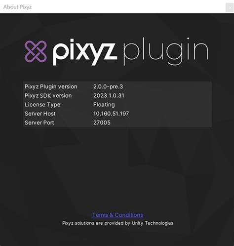 About Pixyz Plugin For Unity Window Pixyz Plugin