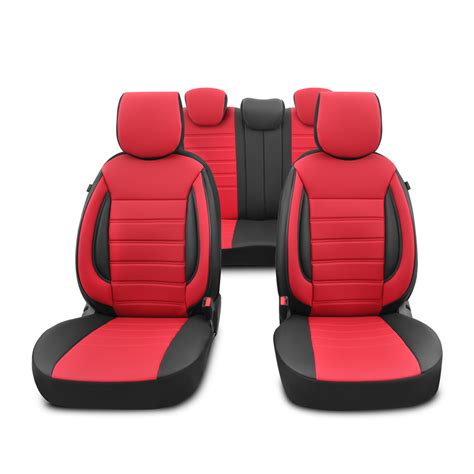 Car Seat Covers Car Seat Covers Sport Red Leatherette Full Set