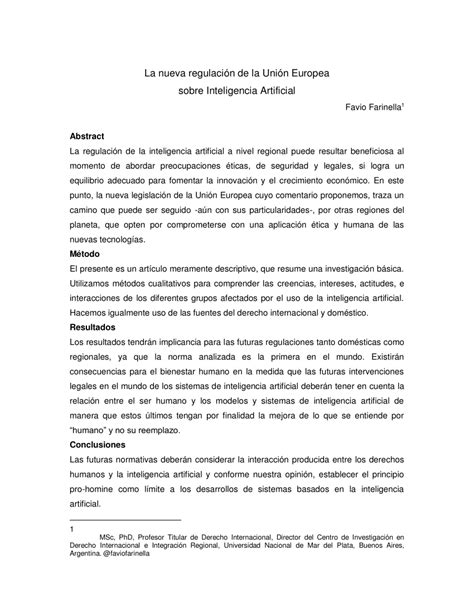 Pdf La Nueva Regulaci N De La Uni N Europea Sobre Inteligencia Artificial