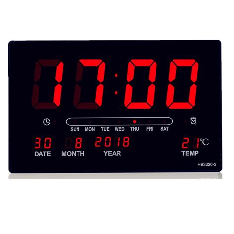 Big Number Alarm Clock Electronic Led Calendar Hanging Clock With Week