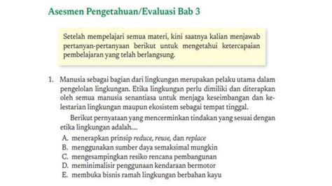 Soal Kunci Jawaban Mapel Geografi Kelas Sma Bab Lingkungan