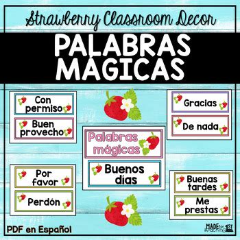 Palabras mágicas Strawberry Magic Words in Spanish by Made for