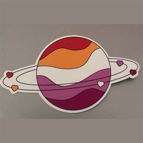 Lesbian Pride Planet Sticker Etsy