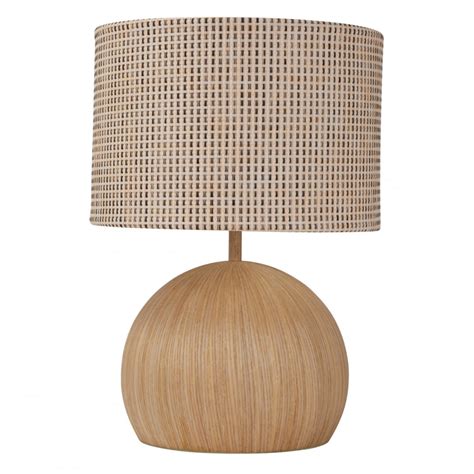 Searchlight 2128 Natural Wood Globe Base Table Lamp