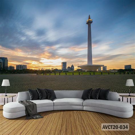 Jual Photowall Pemandangan Kota Jakarta Wallpaper Background Tugu Monas