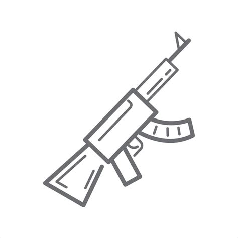 Premium Vector | Machine gun line icon outline vector symbol ...