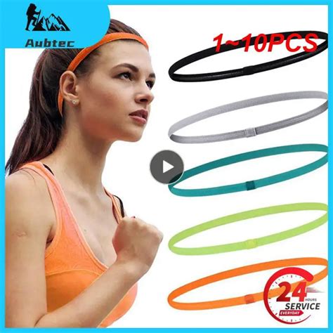 1 10pcs Thick Non Slip Elastic Sport Headbands Women Men Yoga Hair