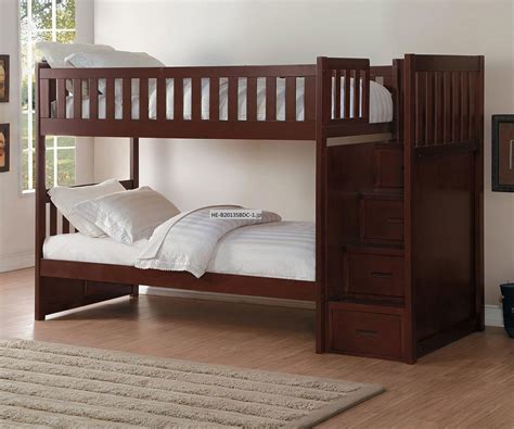 Twin over Twin Bunk Bed with Stairs | Kids Furniture