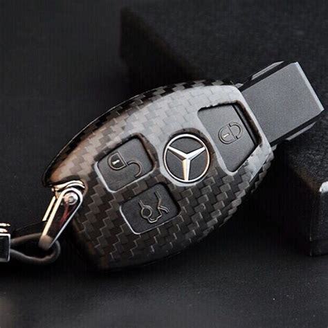 Deluxe Real Carbon Fiber Remote Key Cover Case Shell For Mercedes Benz