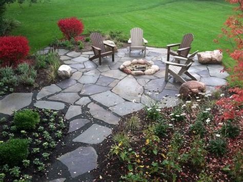 36 Simple And Eye Catching Flagstone Backyard Walkway Ideas Fire Pit