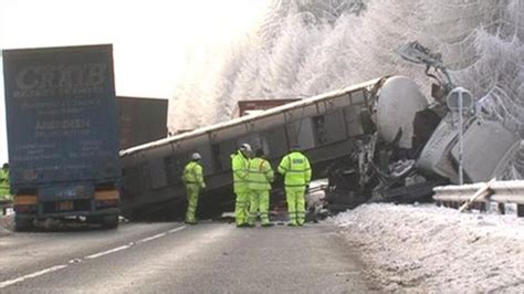 Man Killed In Three Lorry Crash On A9 North Of Dunkeld Bbc News