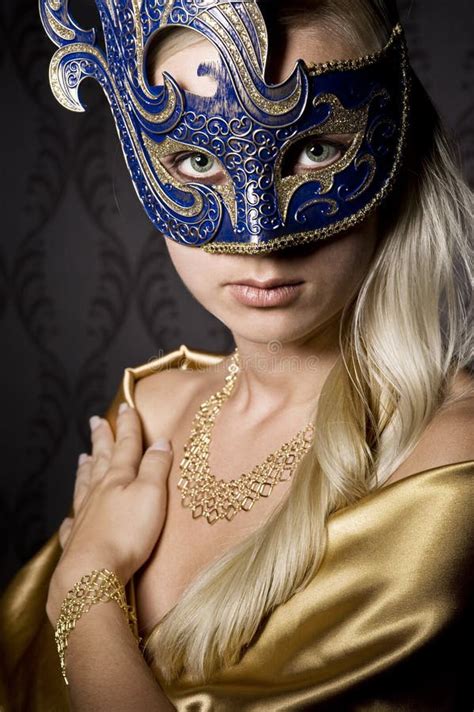 Woman In Mask Stock Image Image Of Masquerade Gold