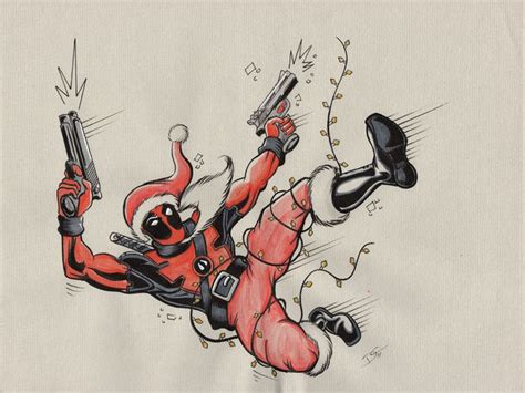 Deadpool Xmas By The Standard On Deviantart Superhero Art Deadpool Art