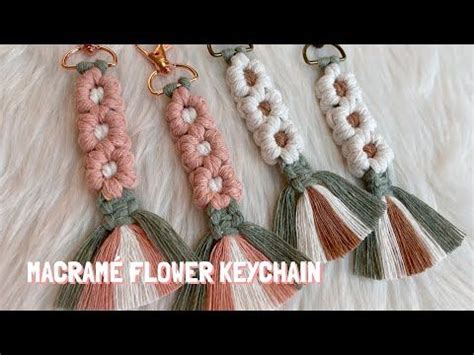 DIY Macrame flower keychain tutorial llaveros en macrame 마크라메 꽃