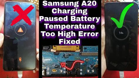 Samsung A20 Charging Paused Battery Temperature Too High Error Fixed