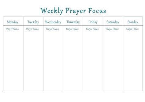 Free Weekly Prayer Focus Printable - 24/7 Moms