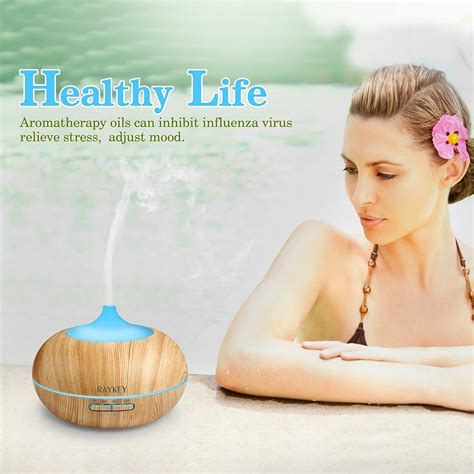 Cool Mist Diffuser Raykey 300ml Aroma Essential Oil Ultrasonic Humidifier With 7 Led Colors