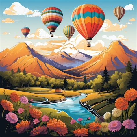 Premium Ai Image A Vibrant Hot Air Balloon Festival With Colorful