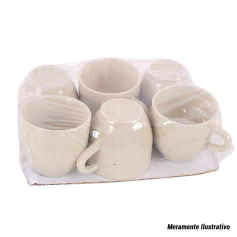 Kit Porcelana Canequinhas De Caf Borda Decorada Ml Compre Agora