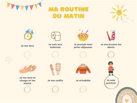 Routine Enfant Matin Et Soir Etsy France